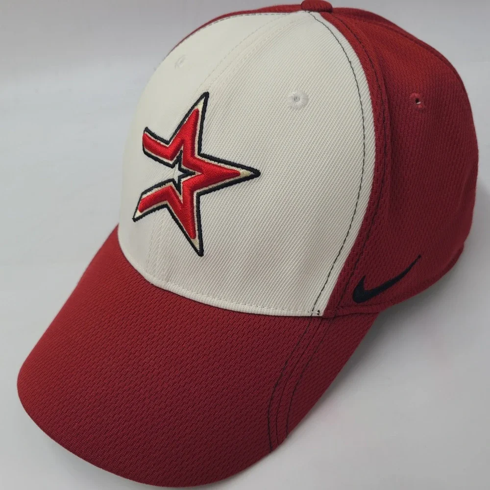 Houston Astros Hat Adjustable Nike Red White MLB Baseball Swoosh Logo Casual Men